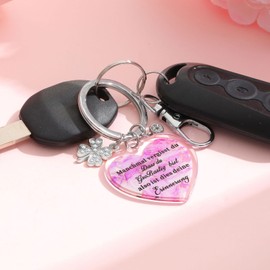 VNOX Gifts for Women Keychain: Small Gift for Men and Women, Birthday Gift for Women, Lucky Charm, Car Key Ring with Guardian Angel, Gift for Girlfriend, Mum, Son, Round