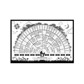 Family Tree Chart to Fill in, Family Tree Chart Generation Genealogy Poster for Baby Men Women Grandparents Mother Father, Blank Fillable Ancestry Chart for Family Member Gifts (S)