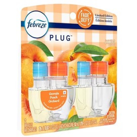Generic Febreze Odor-Fighting Fade Defy Plug Air Freshener (2) of 0.87 fl oz Refills-NEW EXOTIC EDITION (Georgia Peach Orchard)