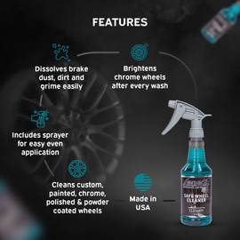 LANE'S Wheel Cleaner, Safe Cleaner for Painted, Polished, Powder Coated and Chrome Wheels - Removes Dust, Dirt, and Grime, One Step Application E-614, 16 oz