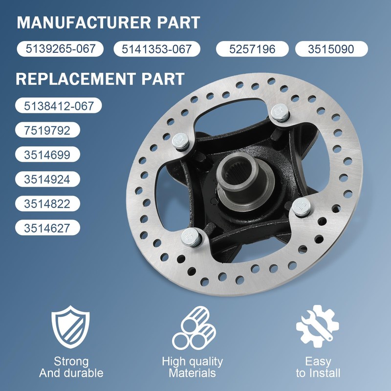 RALBDX Front/Rear Wheel Hub Bearing Studs Brake Rotor Compatible With