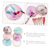 OHPHCALL 6pcs Nail Art Palette Round Resin Agate Nail Mixing
