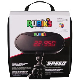 Rubik’s Cube, Mini Timer Display & Stand, Includes Case, Clear Display Device & Adjustable Stand for at-Home Speedcubing Practice, Brain Teaser Puzzle for Adults, Fidget Toy for Kids, Ages 8 & Up