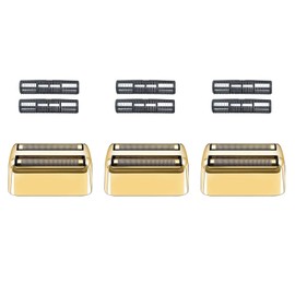 3 Pack Shaver Replacement Foil and Cutters Compatible with BaBylissPRO Double FXFS2 Metal Shaver foil Replacement (Golden 3 Pack)