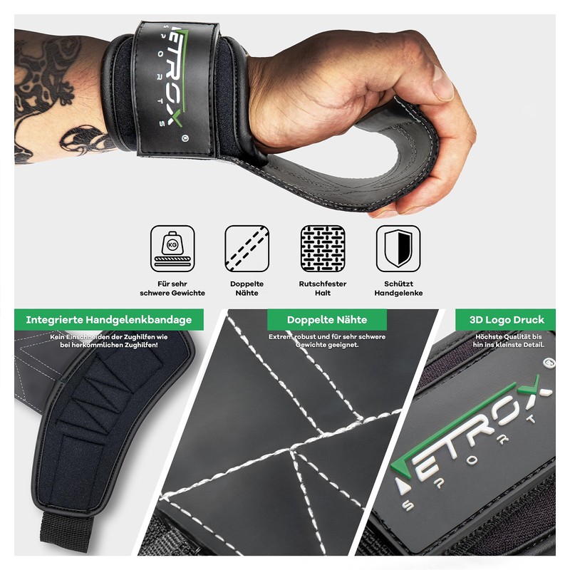Netrox Sports Hyper Grips Fast Lifting Straps Strength Training Leather