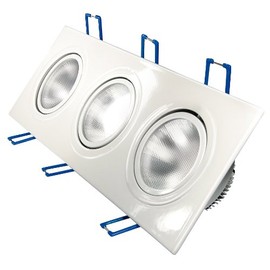 Transmedia LPE2L Recessed LED Spotlight 230 V/3 x 4.5 W 780 lm Recessed Ceiling – 130 x 3 x 30 ° Beam Angle/CRI/RA: 80/Dimmable/Diameter 75 mm/Warm White 3000 K