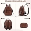 Kasgo Mini Backpack Women's Waterproof PU Leather Small Backpack Women