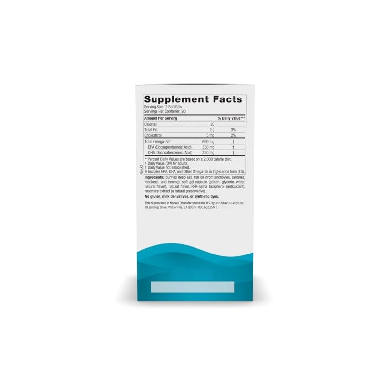 Omega-3 690mg Softgels, Superior Absorption, Fish Oil Supplement, Lemon Flavour