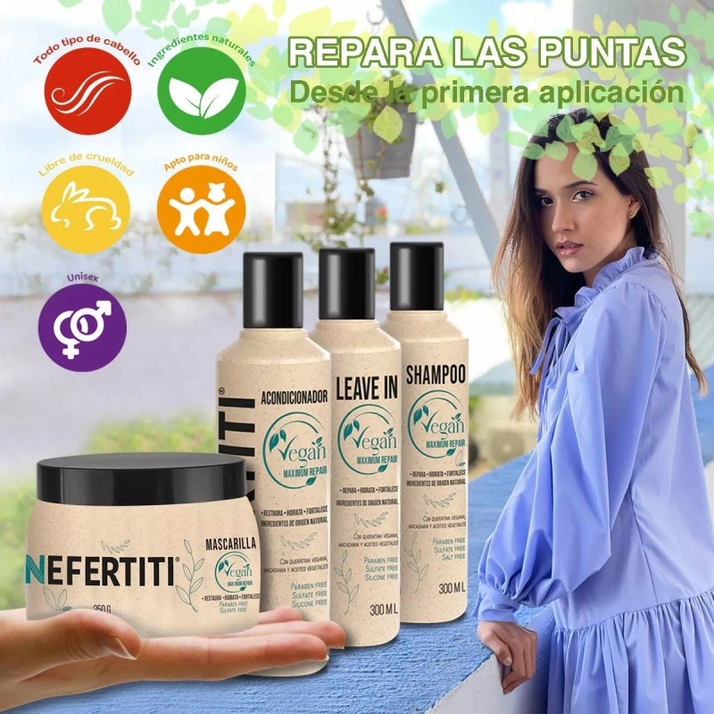 Nefertiti Kit Completo Vegan Con Queratina Sin Sulfatos Sin Parabenos