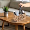 BSTKEY Natural Water Hyacinth 2-Slot Remote Control Holder, Hand-woven Remote