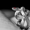 THJEW Unisex Antique Silver Wrap Snake Ring,Cool Retro S925 Sterling