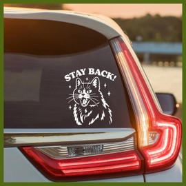 MYMKO Stay Back Decal, Angry Cat Car Window Decals, 6 Inches UV DTF Tranfer Car Stickers, Cats Mama Weatherproof Car Truck Window Bumper Sticker, Funny Animal Car Stickers and Decals for Cat Lovers