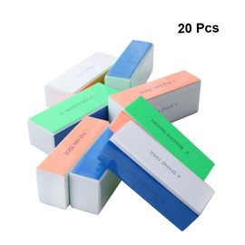 Healeved 20pcs Professional Nail Buffer Block Sided Nail File Polishing Block for Salon Home Use