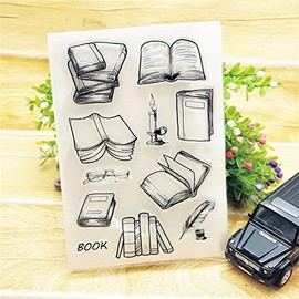 WooYangFun Craft 1pcs Book Collection Background Clear Stamp for Card Making Decoration and Scrapbooking 11x16cm