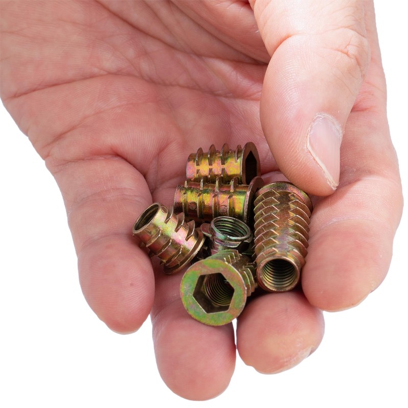 YoiYee M8 x 30mm Wood Insert Hex Socket Nuts -