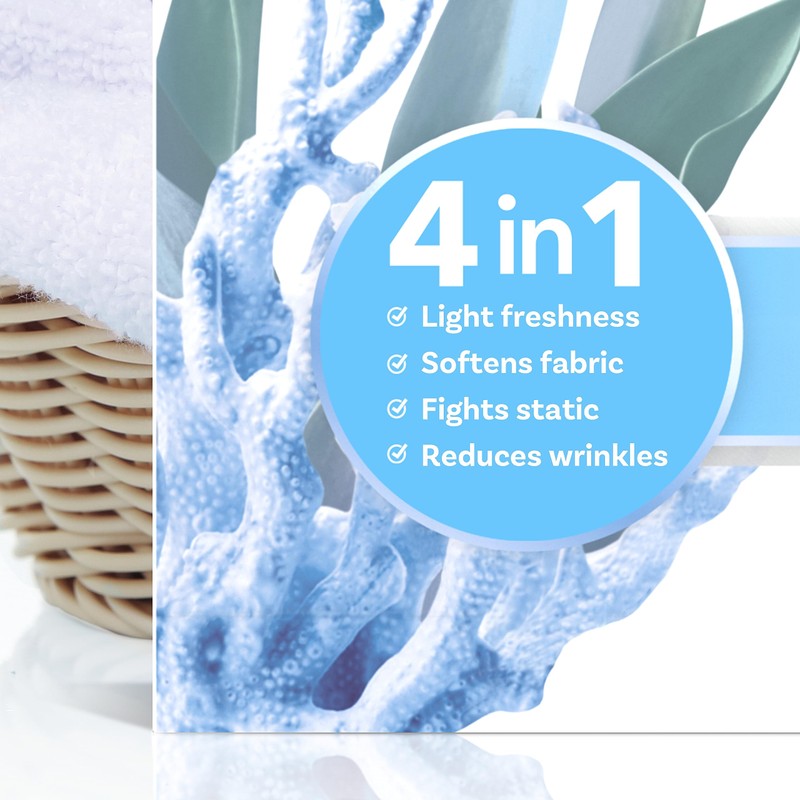 Downy Light Mega Dryer Sheets, Fabric Softener Dryer Sheets, Ocean