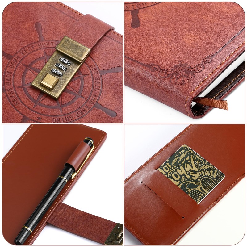 Kesote A5 Diary with Lock Leather Cover Lock Notebook Lined