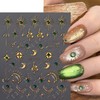 Nail Art Stickers Bohemian Snake Moon Star Nail Sticker 3D