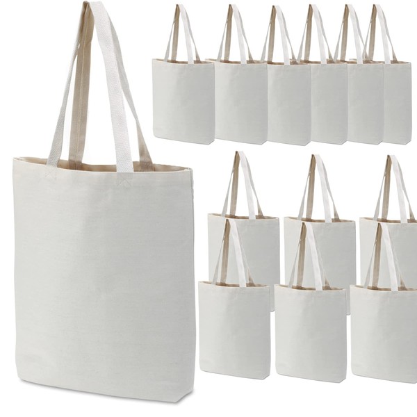 GiftExpress Pack of 26 Canvas Tote Bag Bulk, Cotton Totes