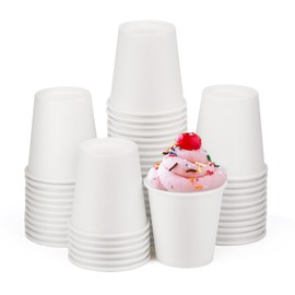 Mnuizu 50 Pack 3 Oz Paper Cups,Disposable Bathroom Cups,Mouthwash Cups,Espresso Cups,Small Paper Cups Ideal for Bathroom,Party,Picnic Etc (White)