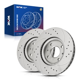 KAX Drilled Slotted Brake Rotors Fit For Ford Focus 2008-2011, Automotive Replacement Brake Rotors Pair of 2# 54161