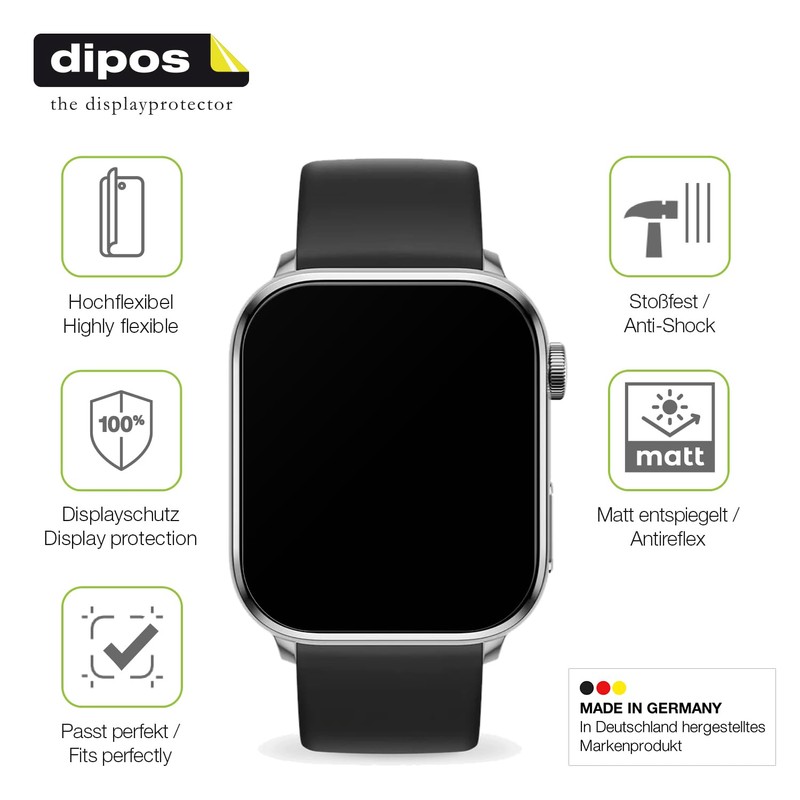 dipos FLEX 2x Matte Screen Protectors Suitable for Ice-Watch Smart