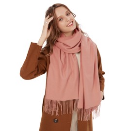 MaaMgic Women's Large Soft Feel Pashmina Shawls Wraps Light Winter Scarf,Nude Pink