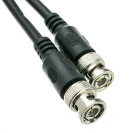CableWholesale RG59/U Coaxial Cable, BNC Male to BNC Male Connector Coax Cable for Video, 75 Ohm, 22 AWG, Black, 100 ft