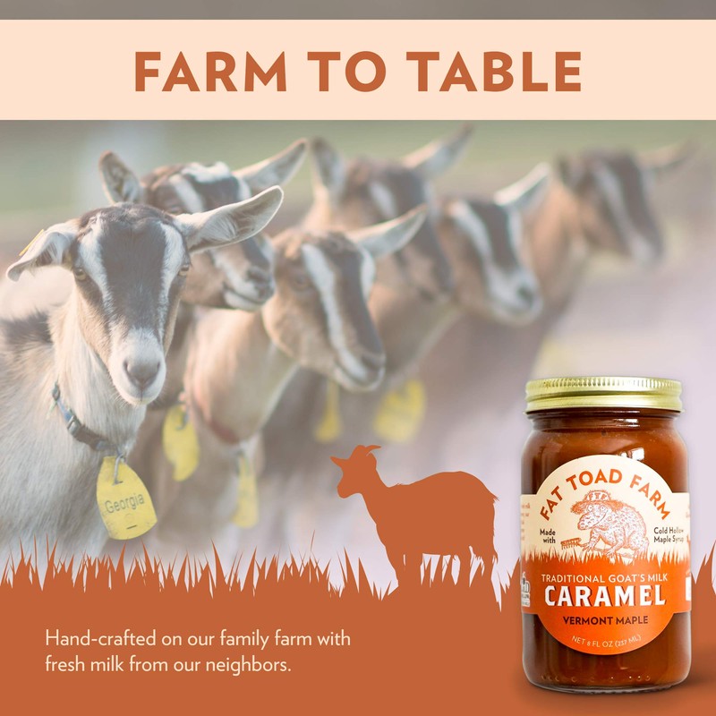Fat Toad Farm Traditional Goat’s Milk Caramel Sauce/Cajeta, Vermont Maple,