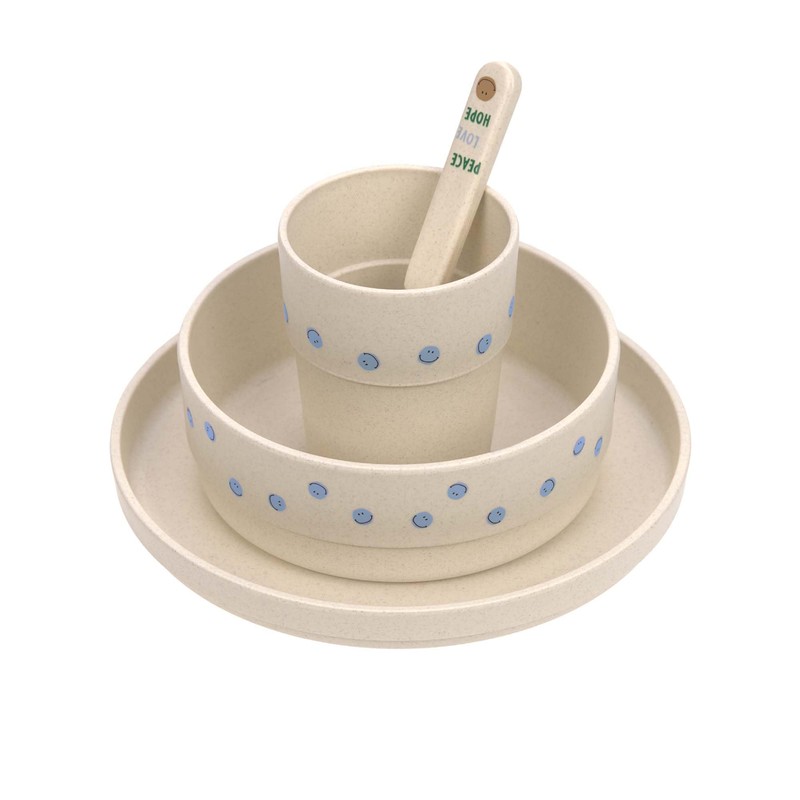 Lassig Dish Set - Happy Rascals - Smile Sky Blue