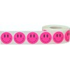 Happy Face Stickers Fluorescent Pink Happy Face Labels 1 Inch