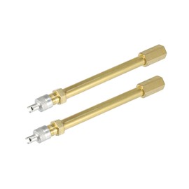 INFINAUTO 2pcs 100mm/3.94" Long Brass Auto Tire Valve Extension Adaptor Air Tyre Stem Extender Inflation Stright Bore for Car Motorcycle Bike Scooter Replacement Car Parts Stylish Design