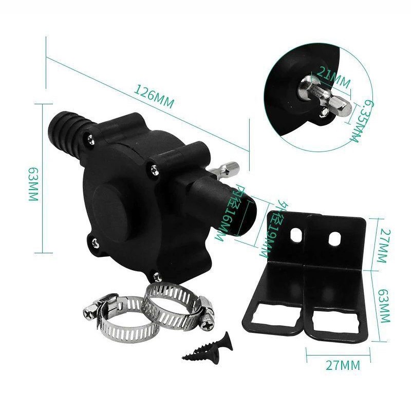 Audio Fan Mini Pump, Electric Drill Driven Pump, Portable, Self-Priming