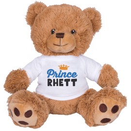 TeesAndTankYou Prince Rhett Bear: 8 Inch Brown Teddy Bear Stuffed Animal with White Shirt