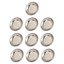 GXGM Pack of 10 Stainless Steel Plates 6 cm 304 Metal Lightweight Steel Plate Unbreakable Dinner Tableware Plate Set Non-Toxin Dishwasher Safe BPA Free and Healthy