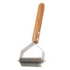 Pet Undercoat Rake Brush Double Sided Knots Removal Massage Wood