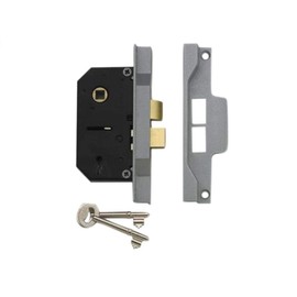 Union Locks 2242 2 Lever Mortice Rebated Sash Lock 78.5mm - Silver Enamel (Visi Pack)
