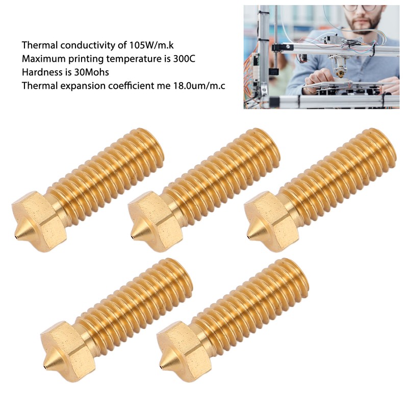5pcs CHT V6 3D Printer Nozzle 3 Holes High Flow