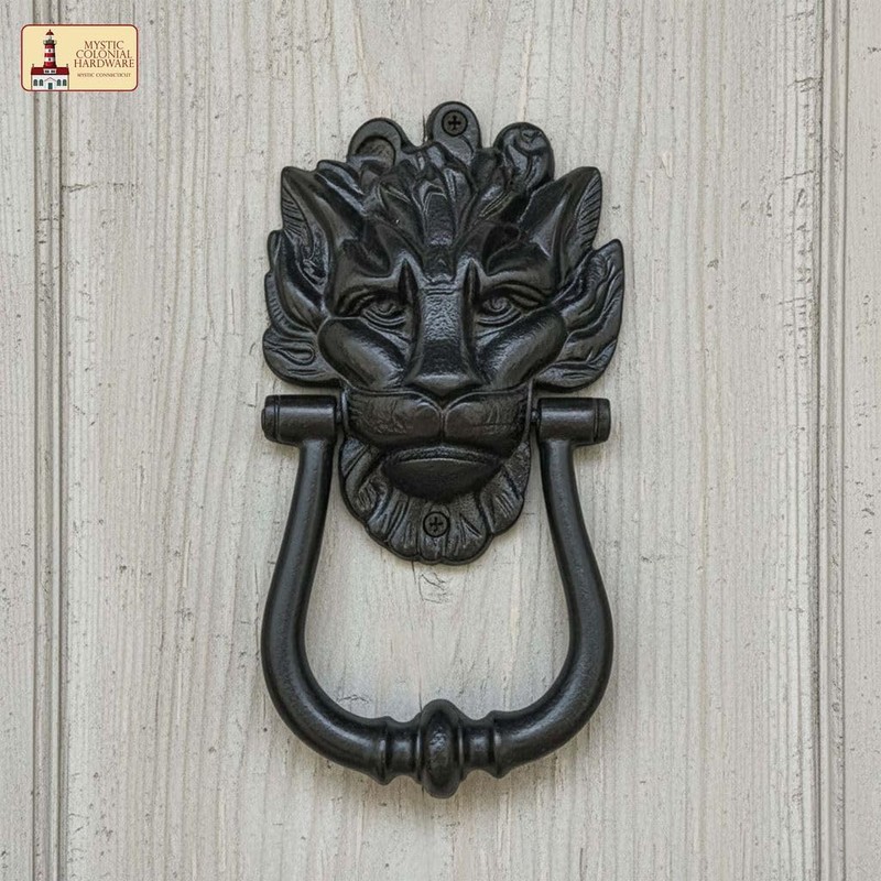 SaKeGa Mystic Colonial Medieval Cast Iron Lion Head Door Knocker