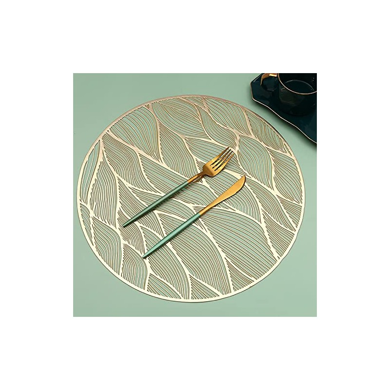 Hosoncovy 4 Pack Waves Decorative Placemats PVC Placemats Hollow Table
