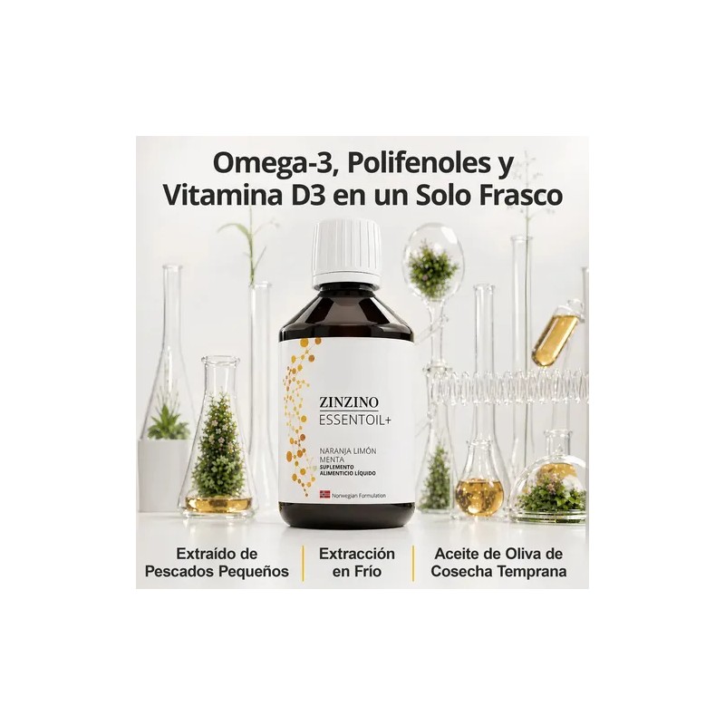 Zinzino Essentoil Omega Vitamina 300ml Naranja Limón Menta