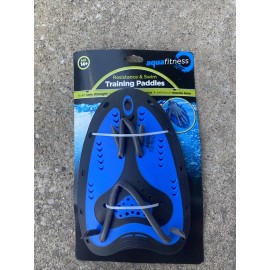 Aqua Fitness Adjustable Contour Swim Training Paddles Ages 14 + - Blue