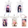 5 Sets Photocard Holder Keychain with Bow Charm, 3 Inch