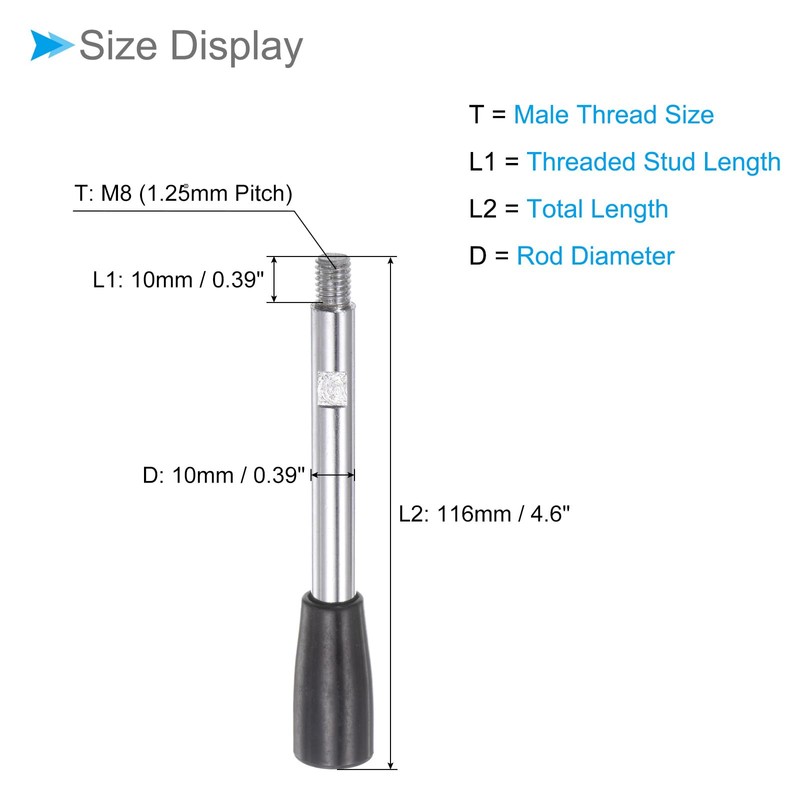 CoCud Rotating Crank Clamping Handle M8 Female Thread 116mm Length