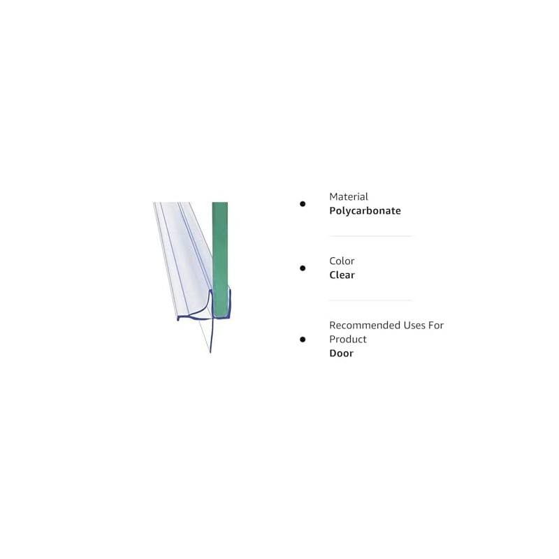Frameless Shower Door Bottom Seal Shower Sweep with Drip Rail