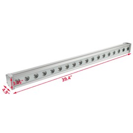 TC-Home 18 LED RGBW Waterproof IP65 180W Wall Washer Bar Light DMX 512 DJ Party Disco Stage Lighting Digital Display (4 in 1)