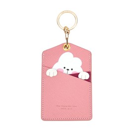 H HARUCO Cute Animal Commuter Pass Case for Kids Key Ring Pass Case, Women's, Vertical Bag Charm, PU Leather, Leather, Characters, 9 Types, multicolor