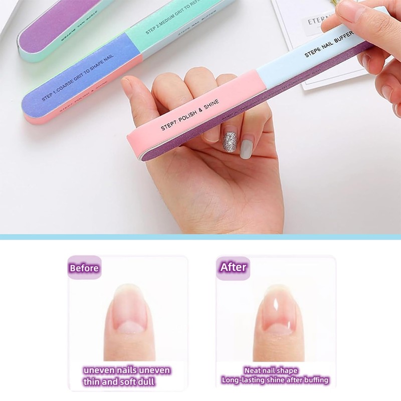 Pack of 6 polishing files, fingernails, natural nails, nail file,