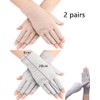 2 Guantes Protección UV Mujer, Mitones Deportes,Tamaño 19.3x8.5cm