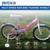 PETCHOR Variable Speed Bicycle Training Wheels, Multi-Speed Kids Stabilizers Mounted